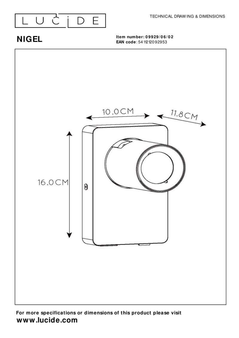 Lucide NIGEL - Nástenné bodové svietidlo - LED Dim. - GU10 - 1x5W 3000K - S nabíjacím bodom USB - Matt Gold / Mosadz